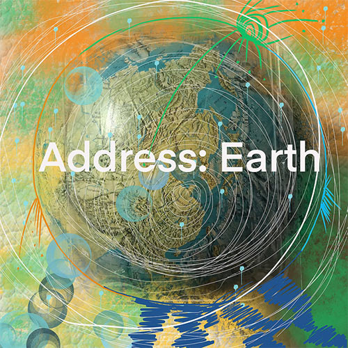 Address Earth, artwork containing globe